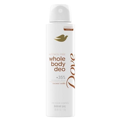 Dove Whole Body Deodorant Spray for Women, Alcohol Free, Scent: Coconut Vanilla, 4 oz - Image 1