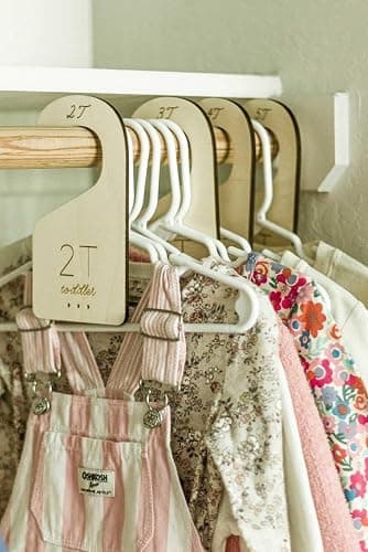 Loft Toddler Closet Dividers Durable Birch Kids Closet Organizer Timeless Etched Design for 2T-5T (Set of 4) thumbnail 7