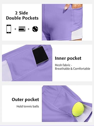 ATTRACO Women's Tennis Dress with Shorts Golf Workout Exercise Activewear thumbnail 8