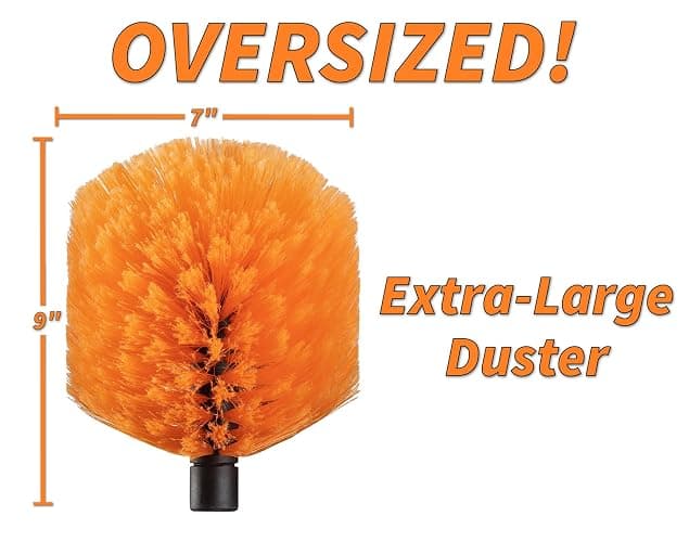 4-13 ft Cobweb Duster with Extension Pole // 20 Foot High Reach Spider Web Cleaner Cobweb Brush for Outdoor & Indoor Web Cleaning // Lightweight & Sturdy Telescopic Pole // The Ultimate Dusting Kit thumbnail 2