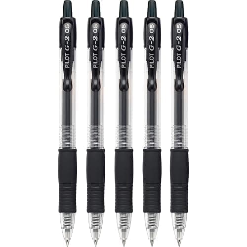 PILOT G2 Premium Refillable and Retractable Rolling Ball Gel Pens, Extra Fine Point, Black Ink, 5-Pack (31173) thumbnail 4
