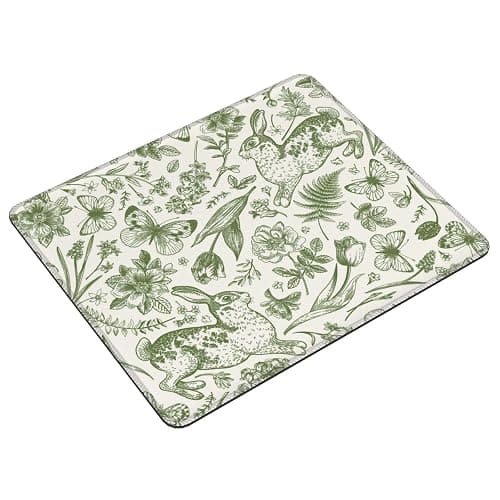 Floral Mouse pad,Green Mouse pad,cottagecore Gift,Mouse pad Aesthetic,Botanical Mouse pad,Small Mouse pad,8.3 * 10.3 Inches,Non-Slip Mouse Pad thumbnail 2
