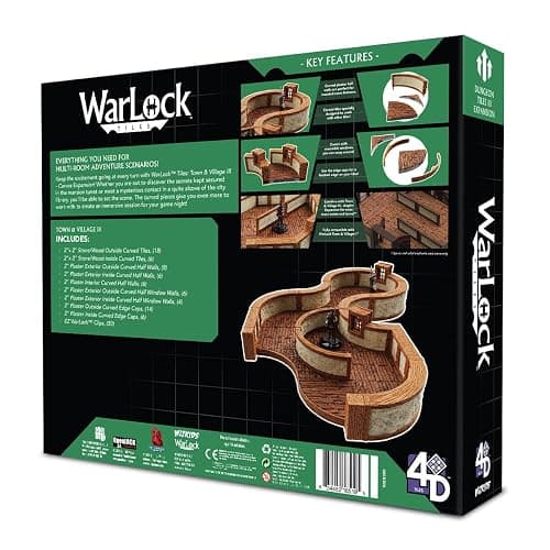 WizKids Warlock Tiles: Expansion – Town & Village III Curves thumbnail 2
