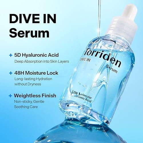 Torriden DIVE IN Hyaluronic Acid Serum for Deep Hydration | Korean K-Beauty Glass Skin Plump Glow | Lightweight Fast-Absorbing Face Serum 50ml (1.69 fl.oz.) thumbnail 2