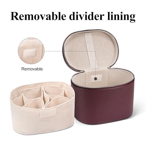 honitty Makeup Bag, Travel Make up Case with Compartments and Handle, Portable Cosmetic Organizer Bags,Toiletry Bag for Women thumbnail 3