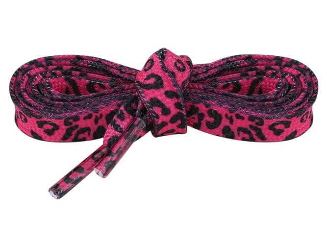 Elerevyo 1 Pair Leopard Print Flat Shoe Laces for Sneakers, 0.31'' Shoelaces Shoestrings for Casual Hiking Shoes thumbnail 2