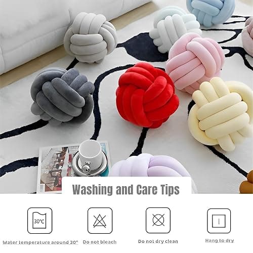 KEBAIHUA Knot Ball Pillows, Round Throw Pillow Cushion (Light Green,8.5") | Home Decor Soft Plush Pillow, Throw Knotted Ball Pillow, Stress-relief, Cute Decor for Kids Room,Sofa,Bed,Ideal Gift thumbnail 8