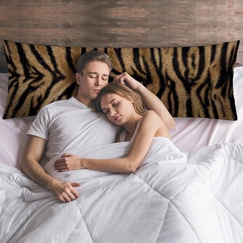 ZEJAYFEY Tiger Skin Print Body Pillow Cover 20 x 54 inches Wildlife Animal Fur Long Pillow Case Brown Black Hunting Safari Decorative Pillowcase Soft Cushion Throw Pillow Covers for Couch Bed thumbnail 7