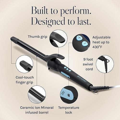 Bio Ionic Long Barrel Curling Iron with Moisture Heat Technology & NanoIonic MX Versatile Curling Wand - Multiple Barrel Sizes for Tight, Classic, Loose & Soft Curls thumbnail 6