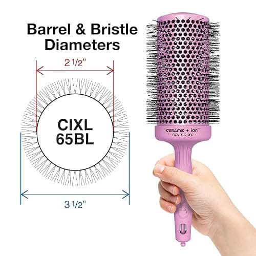 Olivia Garden Ceramic + Ion Speed XL - Extra-Long Round Thermal Hair Brush - Not Electrical - Professional Blowout Brush for Normal to Thick Hair thumbnail 2