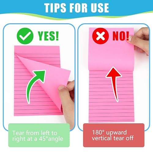 SACATR 36 Pads Lined Sticky Notes, Sticky Note Pads 4x6 inches, 12 Bright Color Sticky Notes with Lines Self-Stick Note Pads, Perfect for Office Home,School thumbnail 5
