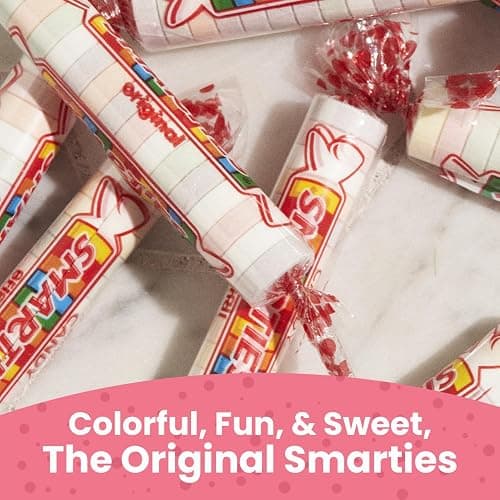 Smarties Candy Bulk Rolls Original Flavor, Gluten & Vegan Free, Classic Sweetness from Family Owned Company Since 1949, Peanut-Free & Dairy-Free, Perfect Halloween, 1 lb Bag thumbnail 6