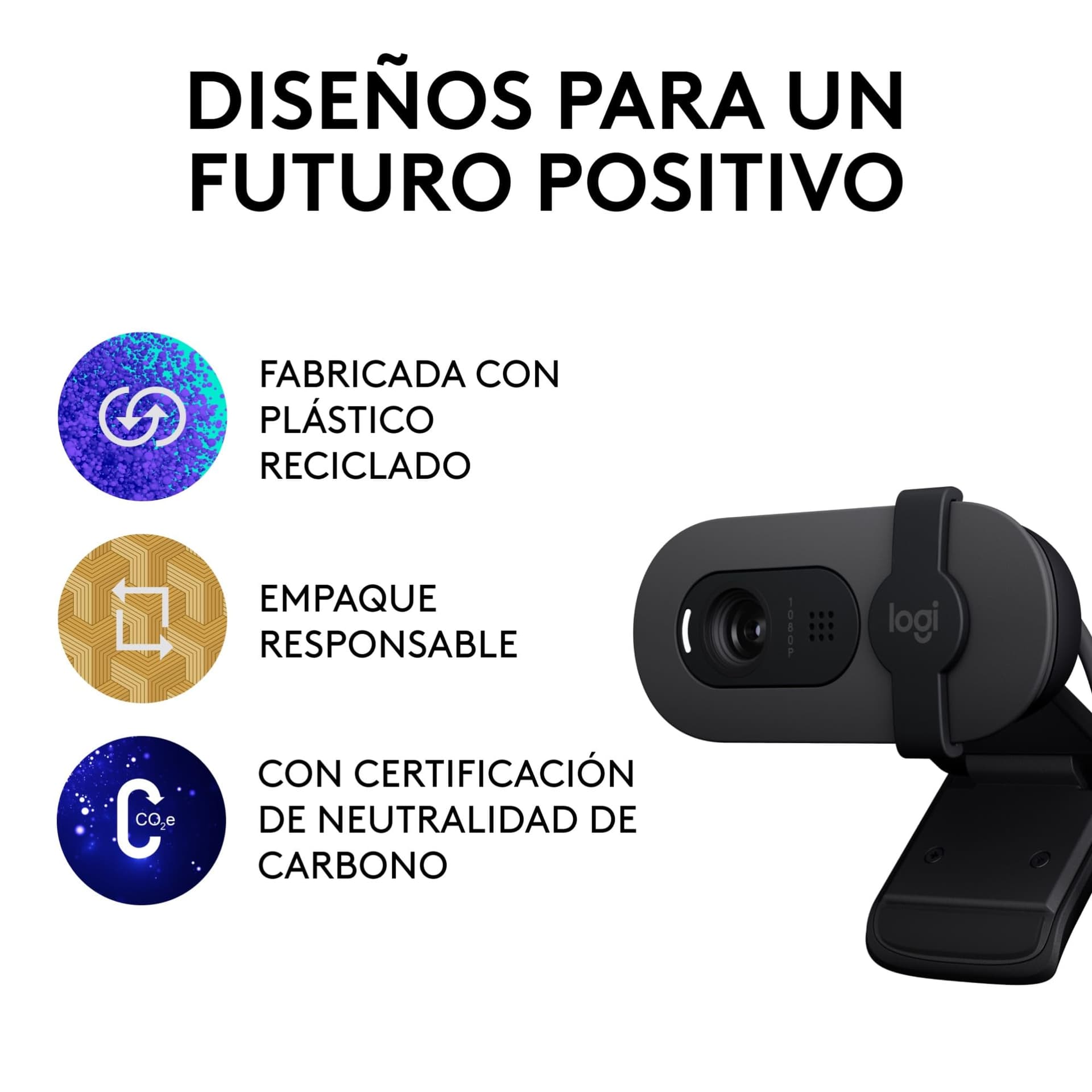 Logitech Brio 100, cámara Web Full HD para reuniones y Streaming, Equilibrio iluminación automático, micrófono Integrado, Tapa de privacidad, USB-A, para Microsoft Teams, Google Meet, Zoom - Grafito thumbnail 9