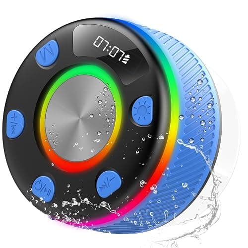 Bluetooth Speaker, Shower Speaker, IP7 Waterproof Portable Speakers Bluetooth 5.4 with HD Sound, RGB Light/LED Display/Hands-Free Call/Suction Cup Perfect for Bathroom Sing-Along Stocking Stuffers - Image 1