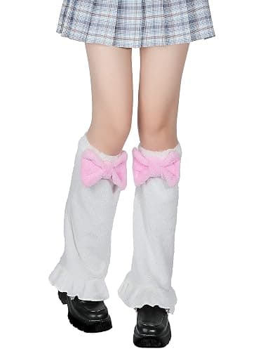 SATINIOR Kawaii Furry Leg Warmers Over The Knee for Women Girls Y2K Lolita Knee Socks Leg Warmers for Winter Gifts - Image 1