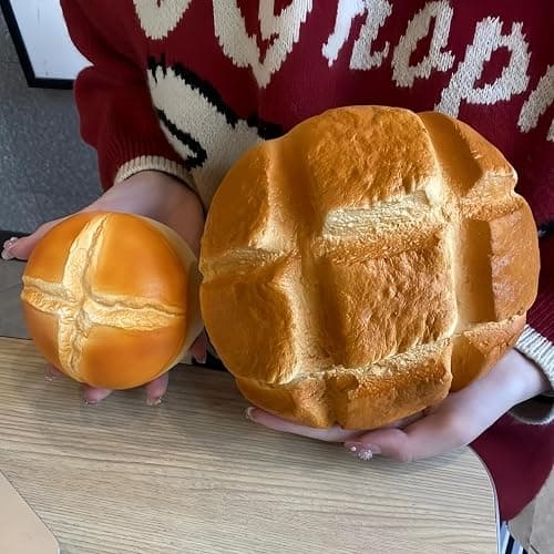 7 Inch Jumbo Bread Squishy, Slow Rising Squishy Toys - Stress Relief Squeeze Toys for Adults, Sticky Food Squishies, Foam Sensory Fidget Toy for Desk (Yellow) thumbnail 8