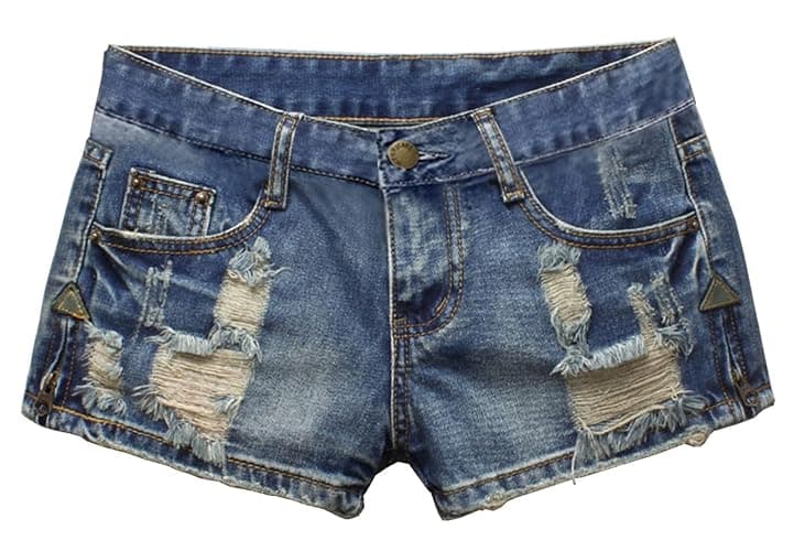 Fensajomon Women's Low Rise Summer Ripped Distressed Frayed Denim Shorts Sexy Jean thumbnail 2