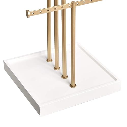 Amazon Basics Four-Tier Jewelry Tree Stand - White/Brass thumbnail 4