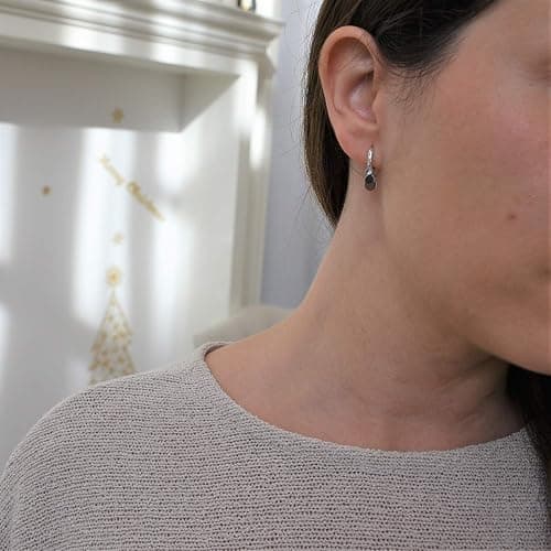 Coin Cluster Drop Mini Hoop Earrings [.925 Sterling Silver] - Dangle Disc Charms thumbnail 2