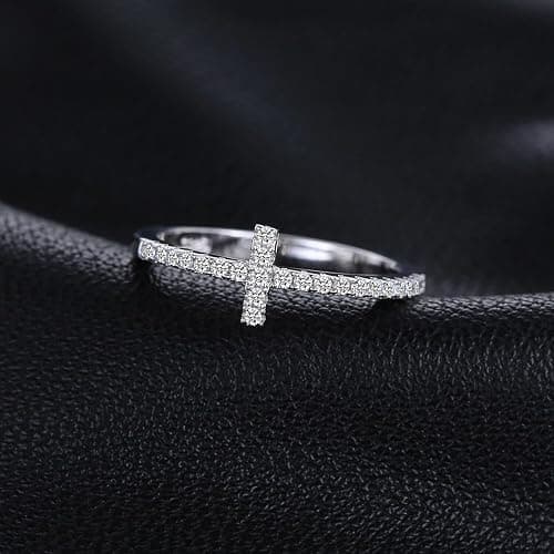 JewelryPalace 14k White Yellow Rose Gold Plated 925 Sterling Silver Rings for Women, Cubic Zirconia Promise Rings for Her, Stackable Wedding Bands Rings for Women Infinity Forever Love Knot Ring thumbnail 3