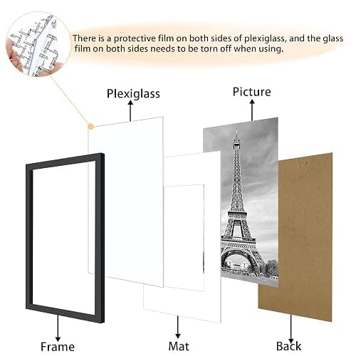 Abtgt 20x30 Picture Frame with 18x24 Mat for Wall Art, 3 Pack Black | Gallery Wall 20x30 Frame Set of 3, Easy to Change Pictures, Wall Horizontal or Vertical Display for Home Decor. thumbnail 5