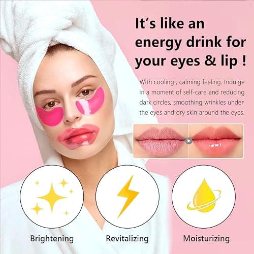 30 Pairs Eye Masks & Lip Masks, Under Eye Patches for Puffy Eyes, Moisturizing Lip Mask Pink Pads, Reducing Fine Lines, Bridal Shower Gifts, Graduation Gifts, Wedding Bridesmaid Gifts, Bulk Gifts thumbnail 3