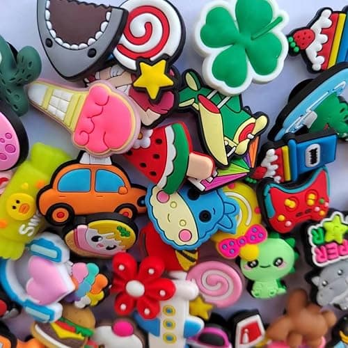 Random 30 50 100 pcs Shoe Charms,Cute Different Shoe Accessories for Boy Girls Women Men,Charms for Shoes Wristband Decoration, Halloween Christmas Birthday Party Gifts - Cute 30 Pcs thumbnail 2