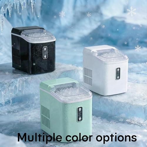 NEWBULIG Nugget Ice Makers Countertop, Portable Nugget Ice Machine, Ready in 6 Mins, 24lbs in 24Hrs, Auto-Cleaning, with Basket and Scoop, for Home, Kitchen, RV, Camping, Black thumbnail 10