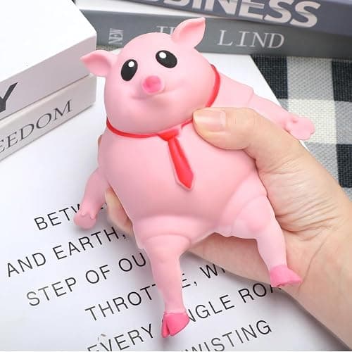 Squishy Pig Stress Toy - Super Stretchy Animal Squeeze Toy for Anxiety Relief, Kids & Adults - Soft Rebound Piggy Decompression Toy (5.5 inch, Multi-Use for ADHD, Office, School) thumbnail 2