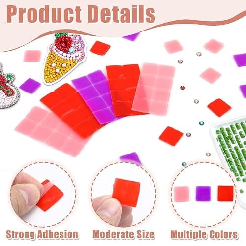 FEBSNOW 60 Piece Diamond Art Wax Pads Diamond Art Painting Glue Clay | Diamond Art Wax Pads, Multi Color, Wax Refills for Crafters, Diamond Art Painting Accessories and Tools thumbnail 3