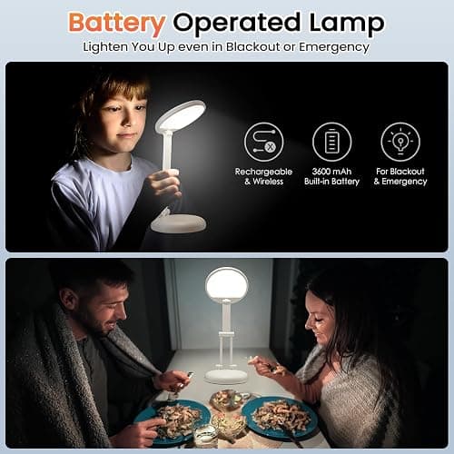 One Fire Cordless Desk Lamp,Dimmable Small Battery Powered Lights,3600mAh Rechargeable Wireless Table Lamp,Mini Lamp&Portable Light for Bed,Book Reading,Home for Small Spaces,Nail Light,Craft,Office thumbnail 10