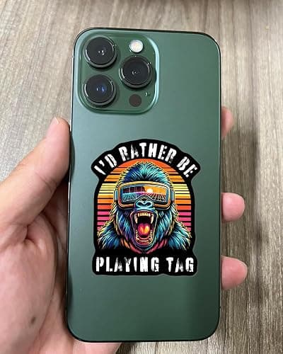 (3 PCs) I'd Rather Be Playing Tag Sticker 3 Designs Gorilla Wearing VR Gamer Gaming Vinyl Decal Suitable for Laptop Water Bottle Phone Car Window Vinyl Waterproof Stickers 3 Inches thumbnail 2