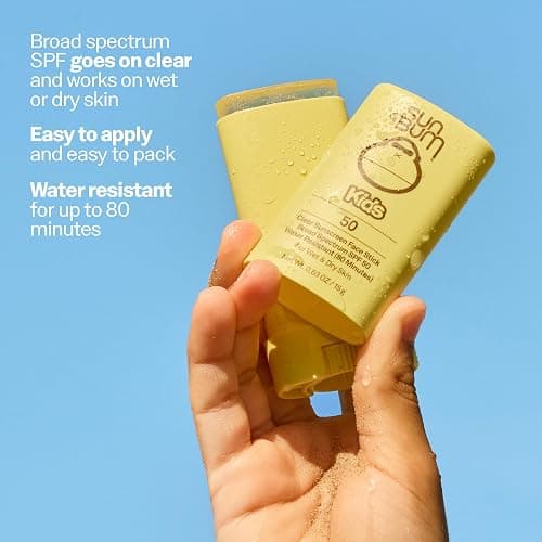 Sun Bum Kids SPF 50 Clear Face Stick Sunscreen - Travel Size, 0.53 oz | Wet or Dry Skin Application, Broad Spectrum with Vitamin E, Hawaii Act 104 Compliant (Without Octinoxate & Oxybenzone) thumbnail 2