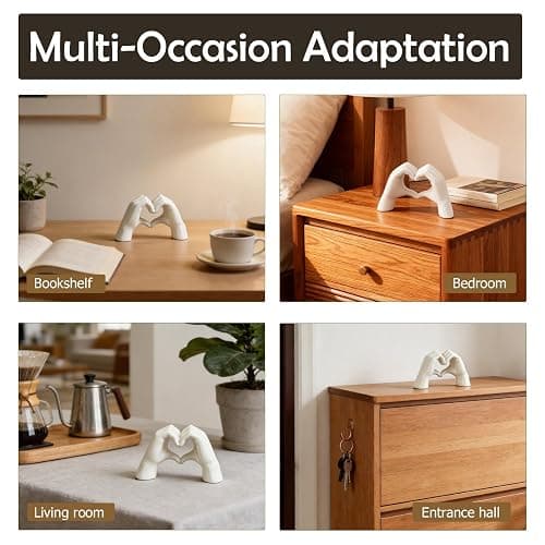 Zorbal White 3D Printed PLA Living Room Accessories,Heart Ornament for Desk & Shelf, Minimalist Heart Ornaments for the Home Decor, Warm Home Decoration Gift for Valentine's Day & Anniversaries thumbnail 6
