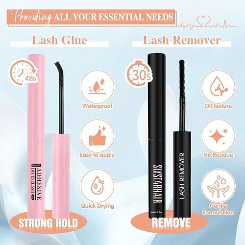 Sixstarhair Cluster Lashes Kit 580Pcs Individual Eyelashes Book Natural Eye Lashes Book with Glue and Remover 10-16mm Eyelash Clusters D Curl Volume DIY Eye Lashes Extension kit (60+80+100D) thumbnail 5