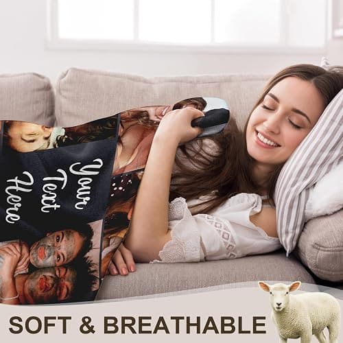 Yofair Ships Next Day, Custom Blanket with Picture Wedding Anniversary Valentines Day Gifts for Him Her Personalized Photo Blankets I Love You Couple Gift for Women Boyfriend Girlfriend Wife Husband thumbnail 3