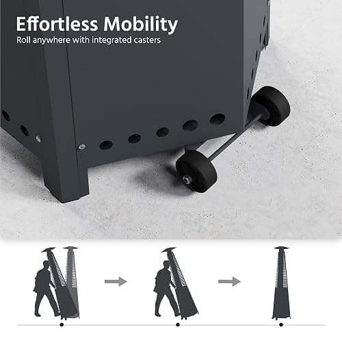 LAUSAINT HOME Pyramid Patio Heater, 48,000 BTU Outdoor Propane Heaters for Outdoor Use, Upgraded 91" Quartz Glass Tube Heater for Patio, Deck Backyard Commercial with Tip-Over Protection thumbnail 7