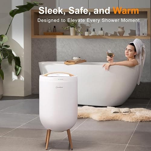 GAMOHOME Towel Warmer Luxury Heated Bucket – Bluetooth Speaker, Ambient Light & Auto Shut Off – Fits Two 40"x70" Towels, Bathrobes, Blankets – Great Gift Idea thumbnail 2