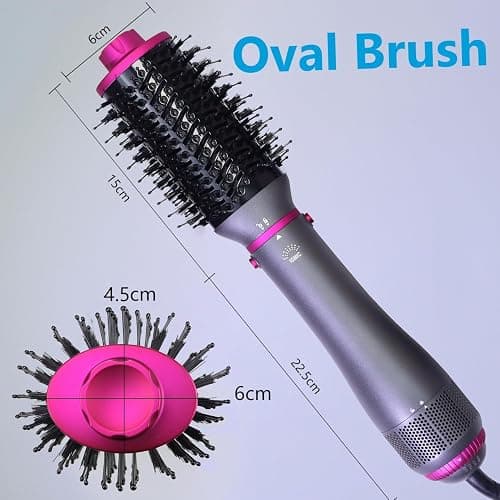 Hair Blow Dryer Brush 4-in-1, Blowout Brush, Multi Hair Styler Negative Ion Detachable Hair Dryer with Diffuser, Hot Air Brush, with Comb Brush for Women, Salon, Household thumbnail 7