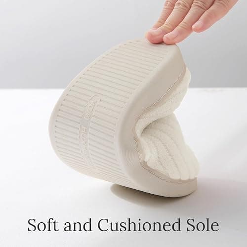 HUXMEYSON Slippers for Women, Warm Memory Foam Comfy House Slippers with Anti-Skid Rubber Sole for Indoor and Outdoor thumbnail 4