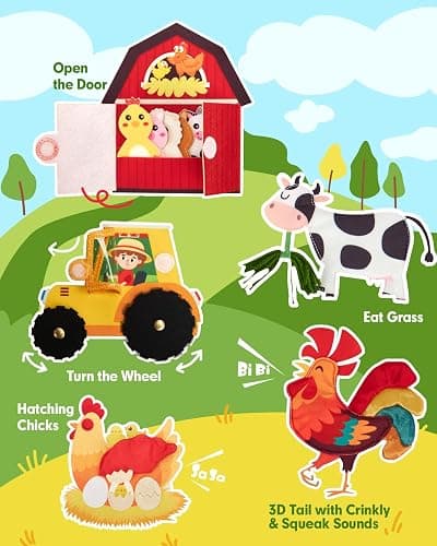 hahaland Busy Book for Toddlers 1-3 - Montessori Toys Busy Board for 1 Year Old Boy Gifts Girl Toys Educational Learning Quiet Activity Books Gifts Toddler Easter Basket Stuffers One Year Travel Toys thumbnail 7