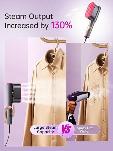 DRFLASH 2-in-1 Steamer & Iron for Clothes,15s Fast Heat-up 1200W Portable Handheld Garment Steamer,Travel Size with Large Ceramic Heat Panel,Quick Wrinkle Removal,110V-120V thumbnail 6