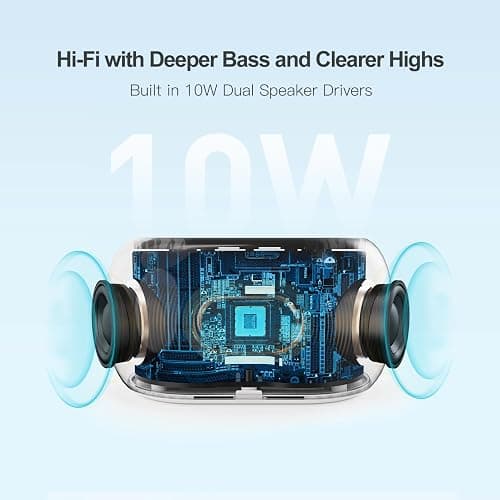 ANJANK White Noise Sound Machine Alarm Clock with Hi-Fi Bluetooth Speaker, 21 Soothing Sounds/7 Night Lights, 0-100% Dimmer/Sleep Timer/Volume Control, Soother for Adults Kids Sleeping, Bedroom, White thumbnail 4
