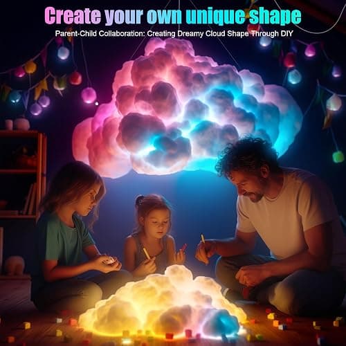 ViLSOM LED Cloud Light, RGB Cloud Lamp with IC Remote Control and APP Control Cool Lights Sync Music Color Changing Led Lights for Bedroom Ceiling Adults and Kids Modern Home & Room Decor thumbnail 2