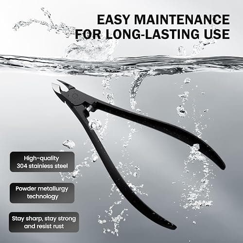 BEZOX Cuticle Cutters for Nails - Precision Half Jaw Cuticle Clippers, Stainless Steel Cuticle Trimmer for Manicure and Pedicure, Professional Cuticle Remover Tool - Black thumbnail 7