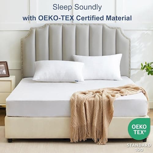 CozyLux Pillows Standard Size Set of 4, Cooling Hotel Quality Bed Pillows with Premium Soft Down Alternative Fill for Side Back and Stomach Sleepers - 4 Pack, Standard, 18x26 Inches thumbnail 4