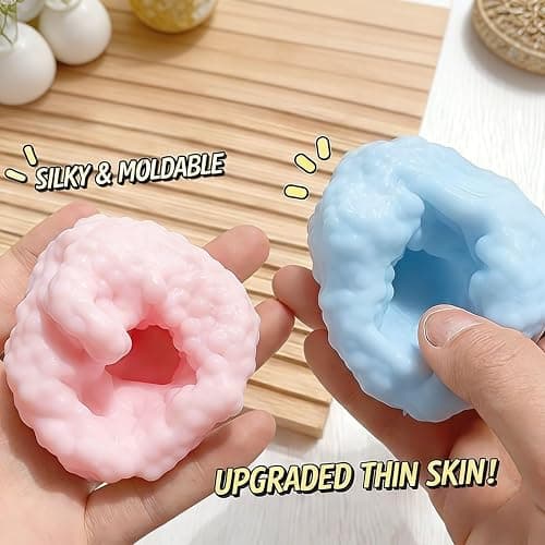 2 Pcs Crunchy Noisy Stress Balls, Ice Skin Crunchy Squishy Balls, Soft Moldable Squeeze Balls for Home Office or Travel for Adults thumbnail 2
