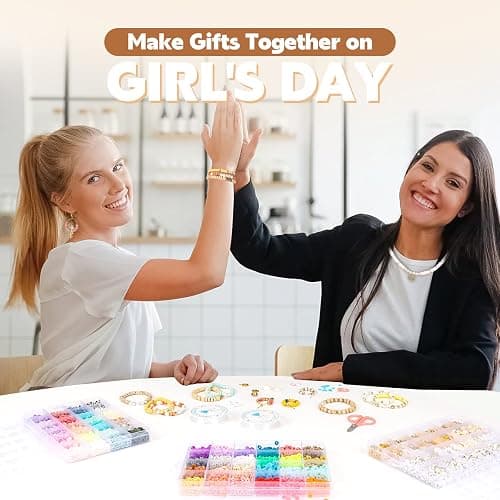 Pizooro Clay Beads 3 Boxes Bracelet Making Kit, 10500pcs Beads for Jewelry Making, Round Letter Beads with Charm and Elastic Strings, Friendship Bracelets Holiday Gifts for Girls Adults thumbnail 2