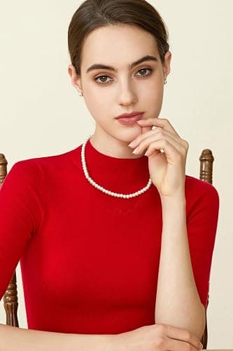 BABEYOND Collier Ras du Cou-Perles d'Imitation pour Femme Collier Court Rond Perle Simple pour Mariage Valentin Blanc thumbnail 3