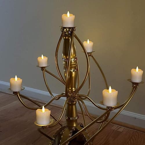 Homemory Flameless Votive Candles with Timer, 2" x 2" Real Wax, 400+Hour Realistic Black Wick Battery Operated Candles, Set of 6 for Wedding, Party and Holiday Decoration (Battery Included) thumbnail 7